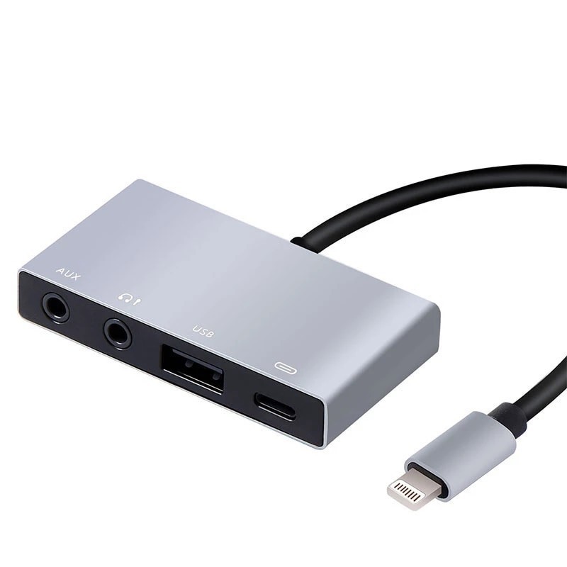 Cable Adaptador Lightning OTG con Aux y Audio