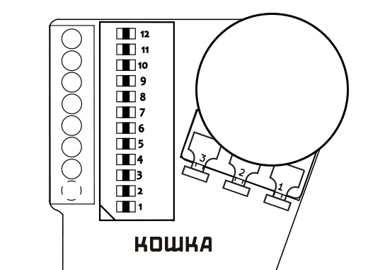 esquema del interruptor de 12 pines